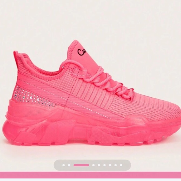 NWOT Pink Rhinestone Running Sneakers - Picture 4 of 9
